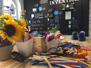 displays and colourful craft materials